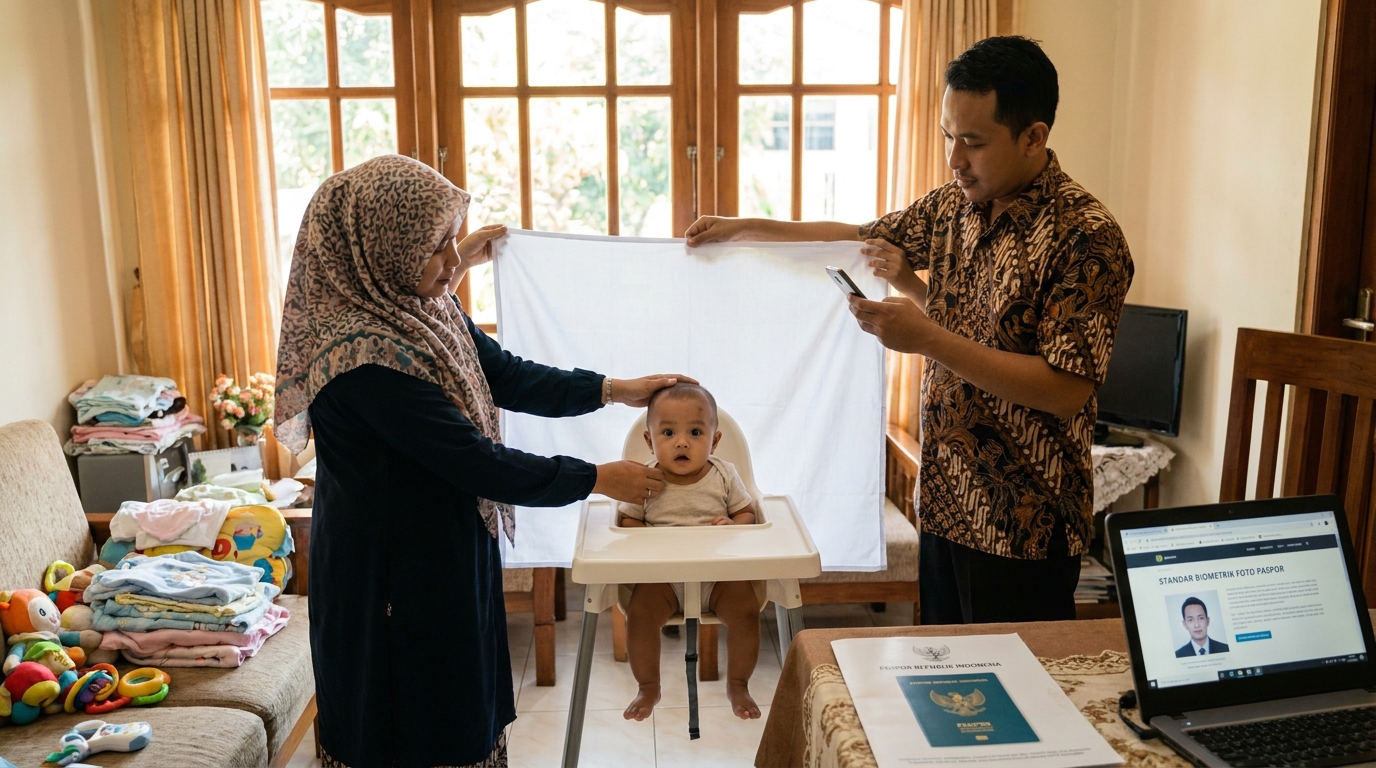 Seni Mengambil Foto Paspor Bayi di Rumah: Panduan Standar Biometrik 2026