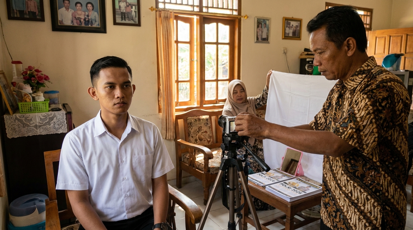 Panduan Lengkap Syarat Foto Pendaftaran Polri 2026: Aturan Background dan Grooming