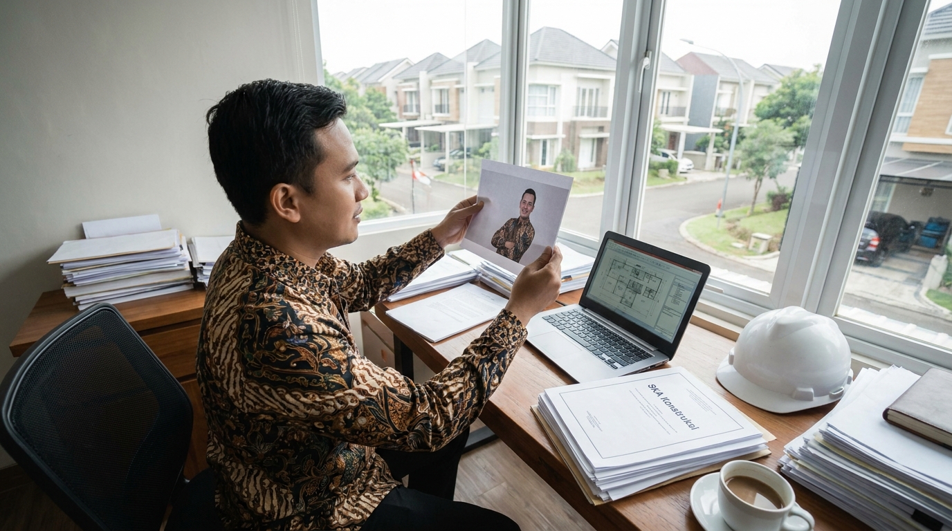 Panduan Lengkap Pas Foto SKA Konstruksi 2026: Warna Background dan Ketentuan Terbaru
