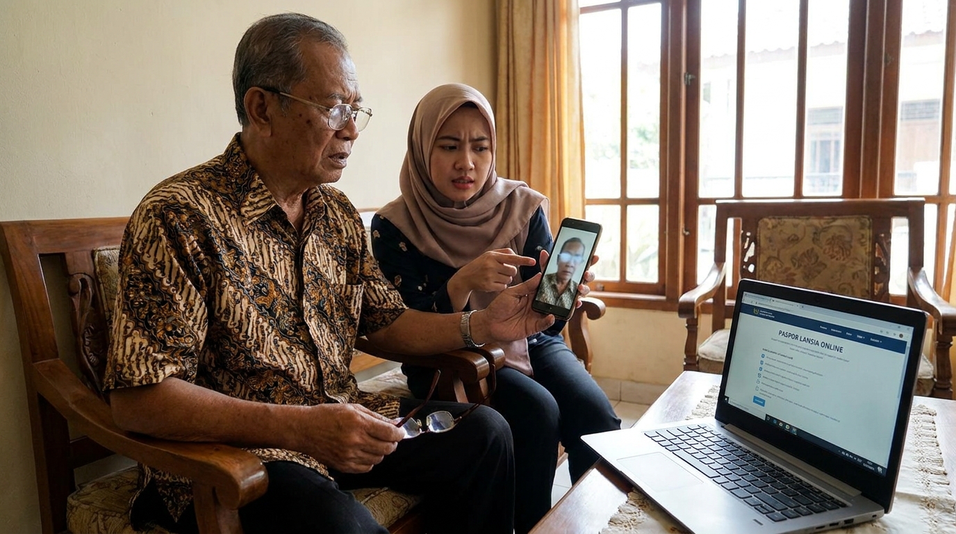 Panduan Praktis Foto Paspor Lansia Online 2026: Cara Mudah di Rumah