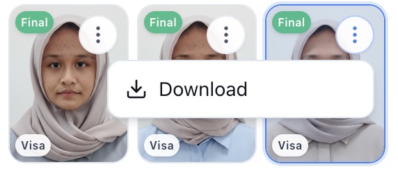 Final visa photo options ready to download